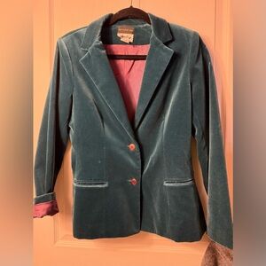 Jo Hardin vintage women’s teal velvet blazer size 10